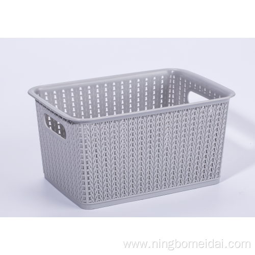 multi-use stackable plastic storage basket with handle